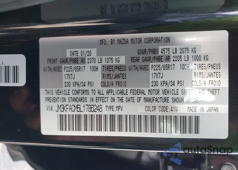 2020 Mazda Cx-5 Touring из США, поврежденный, VIN JM3KFACM5L1786248